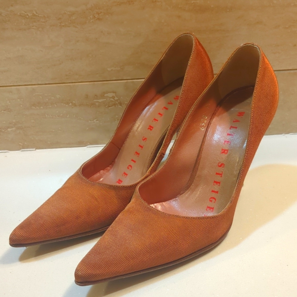 Walter Steiger brown/gold heels. EU 35
